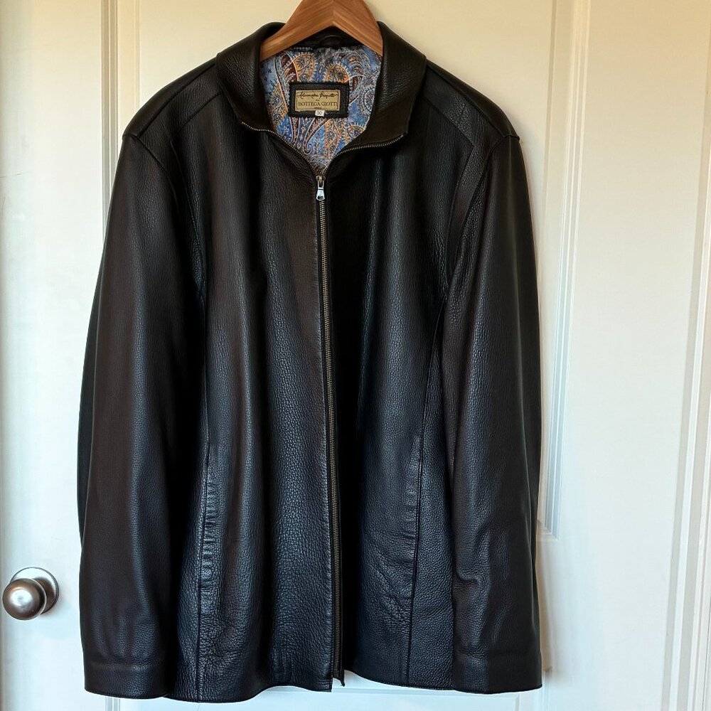Alessandria Biagiotti for Bottega Giotti Men’s Leather Jacket – Size 50